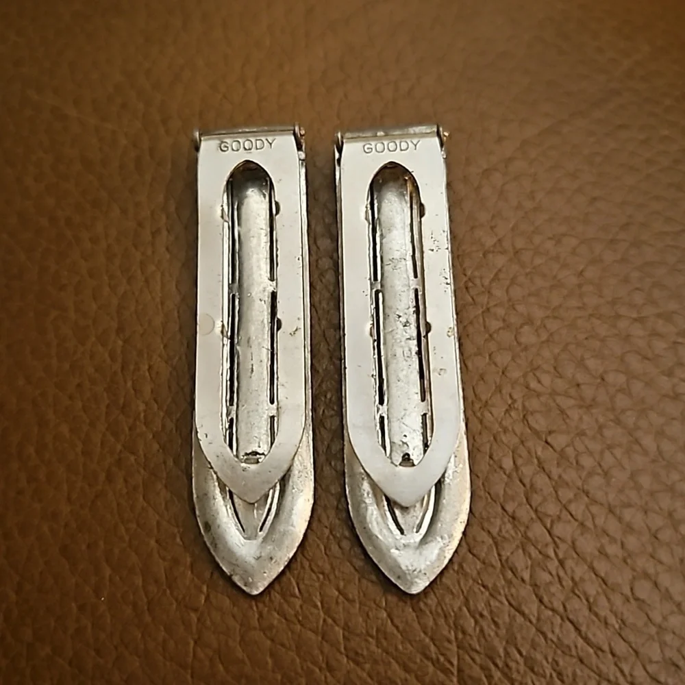 VTG GOODY 1940s Art Deco Style Rhinestone Dress Clips